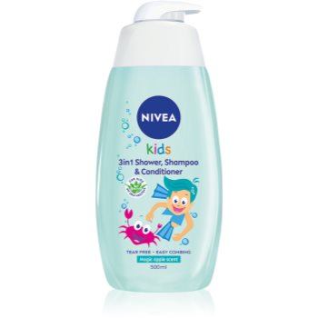 NIVEA Kids Magic Apple gel de duș și șampon delicat pentru copii 3 in 1 - imagine 2